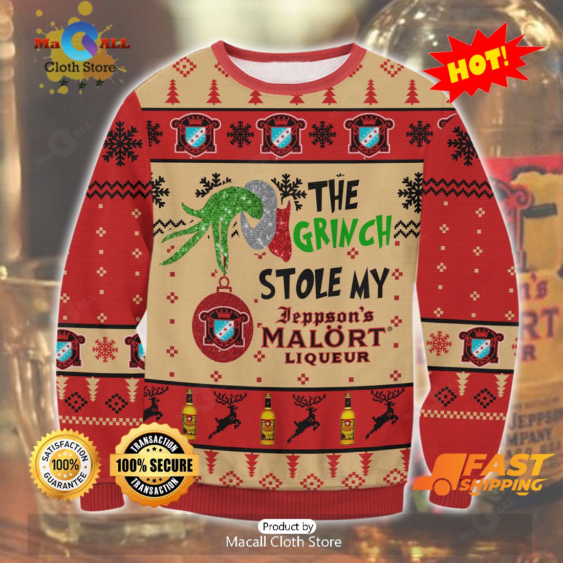 HOT TREND Grinch Stole Malort Ugly Christmas Sweater, Gifts For Xmas Day HOT TREND Grinch Stole Malort Ugly Christmas Sweater, Gifts For Xmas Day