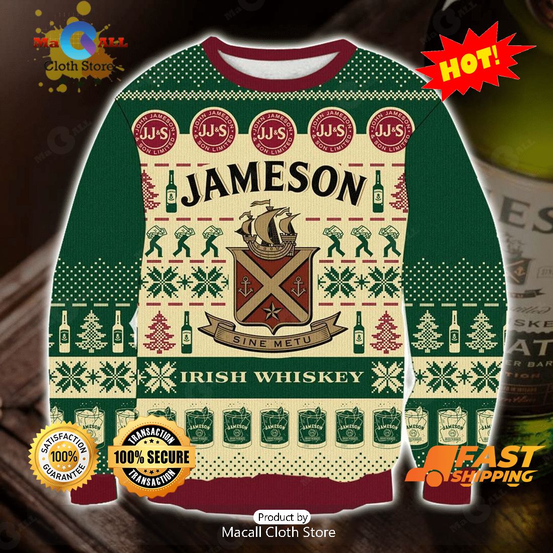 HOT TREND Jameson Ugly Christmas Sweater, Gifts For Xmas Day HOT TREND Jameson Ugly Christmas Sweater, Gifts For Xmas Day