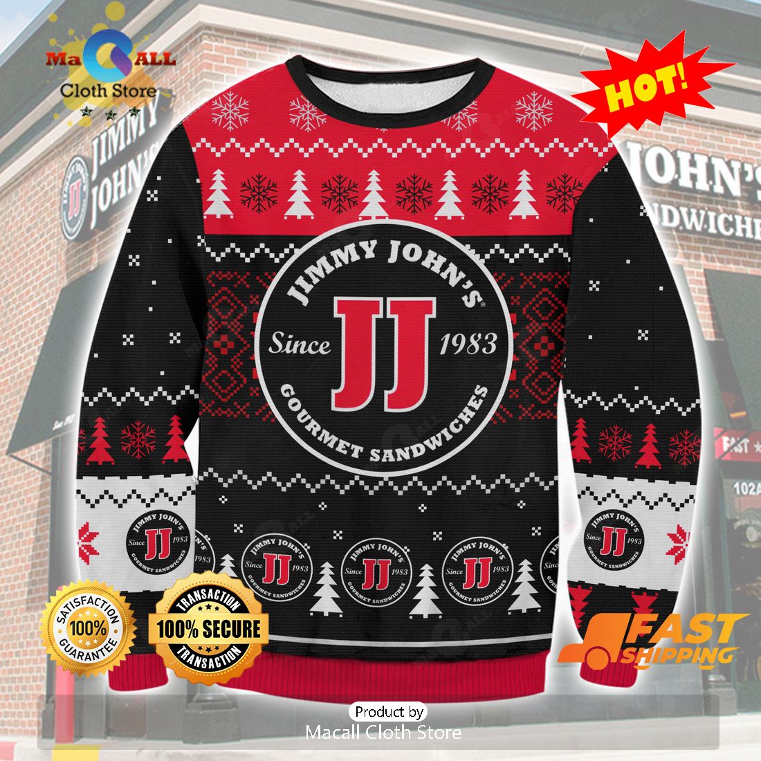 HOT TREND jimmy john's Ugly Christmas Sweater, Gifts For Xmas Day HOT TREND jimmy john's Ugly Christmas Sweater, Gifts For Xmas Day