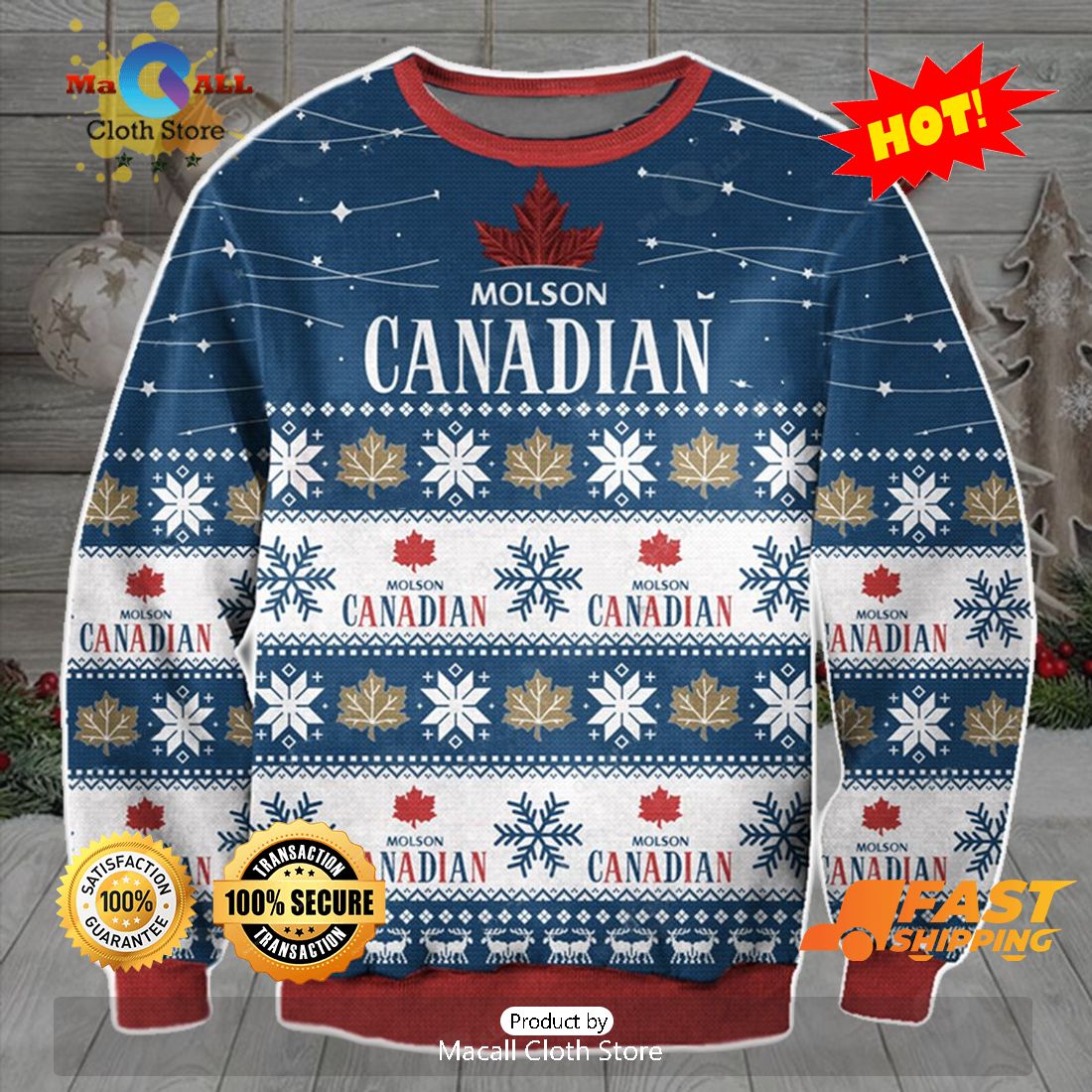 HOT TREND Molson Canadian Ugly Christmas Sweater, Gifts For Xmas Day HOT TREND Molson Canadian Ugly Christmas Sweater, Gifts For Xmas Day