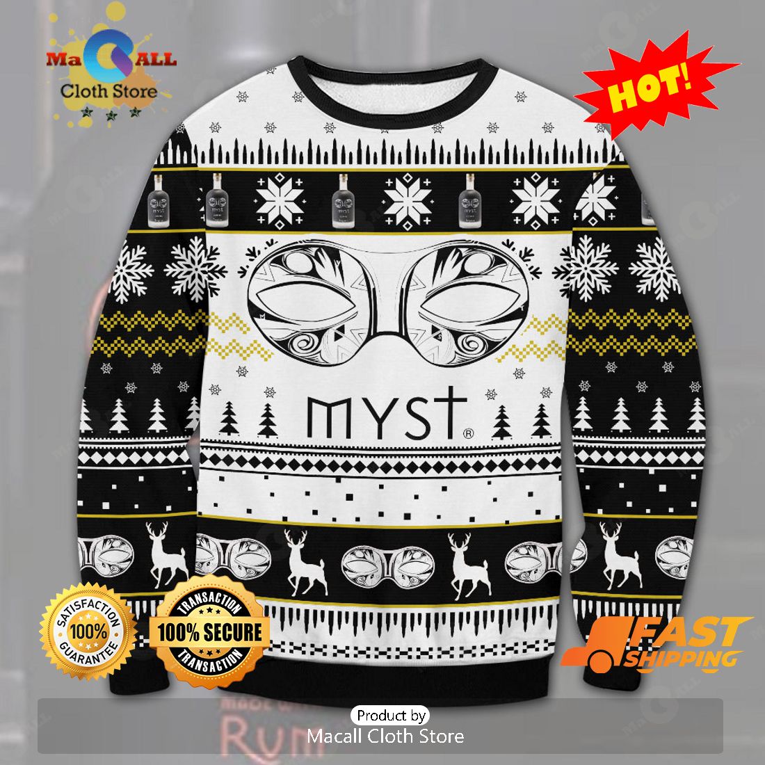 HOT TREND Myst Coffee Tequila Ugly Christmas Sweater, Gifts For Xmas Day