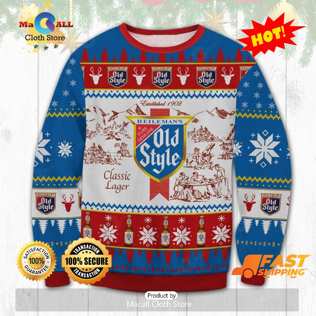 HOT TREND Old Style Beer Christmas Sweater, Gifts For Xmas Day HOT TREND Old Style Beer Christmas Sweater, Gifts For Xmas Day
