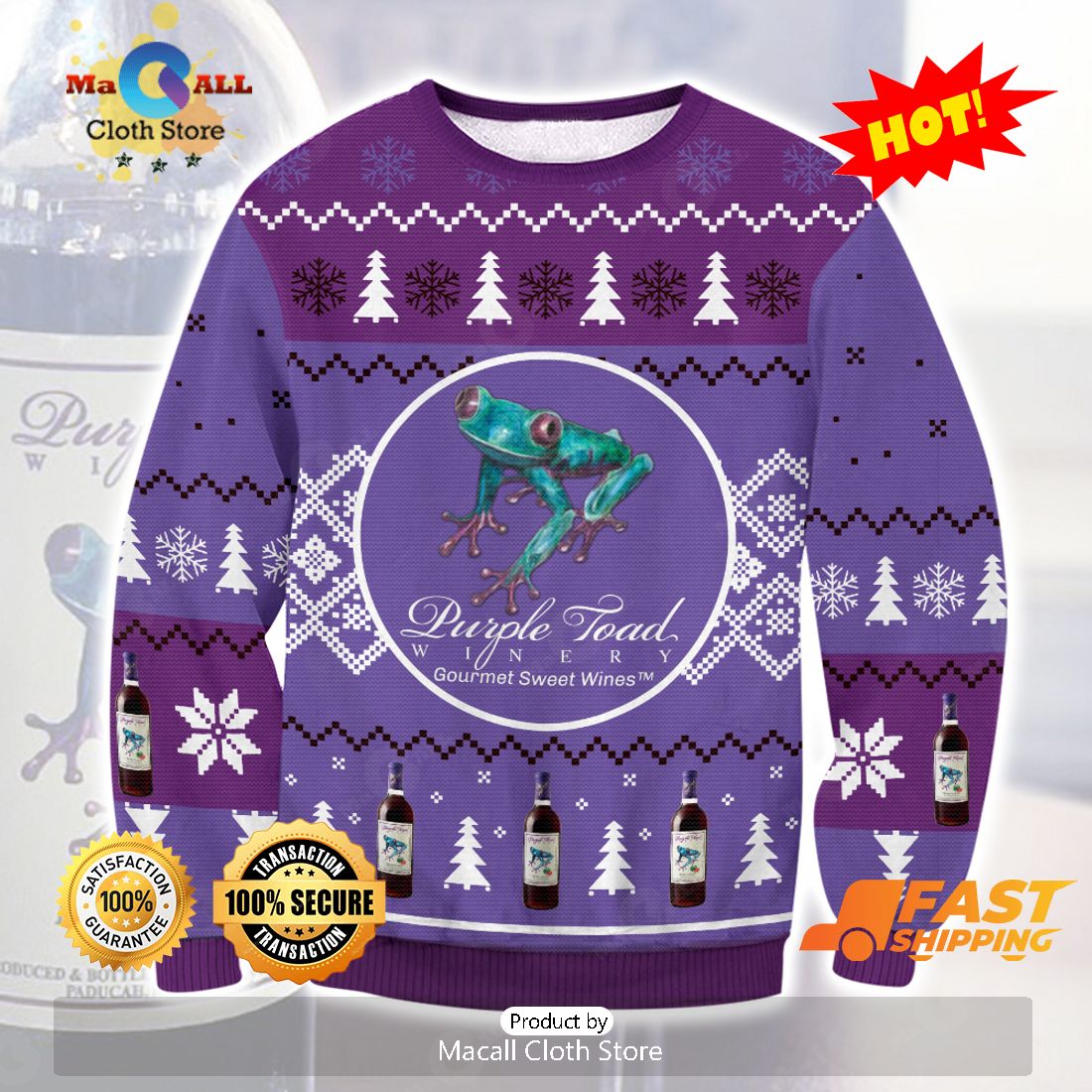 HOT TREND Purple Toad Ugly Christmas Sweater, Gifts For Xmas Day HOT TREND Purple Toad Ugly Christmas Sweater, Gifts For Xmas Day