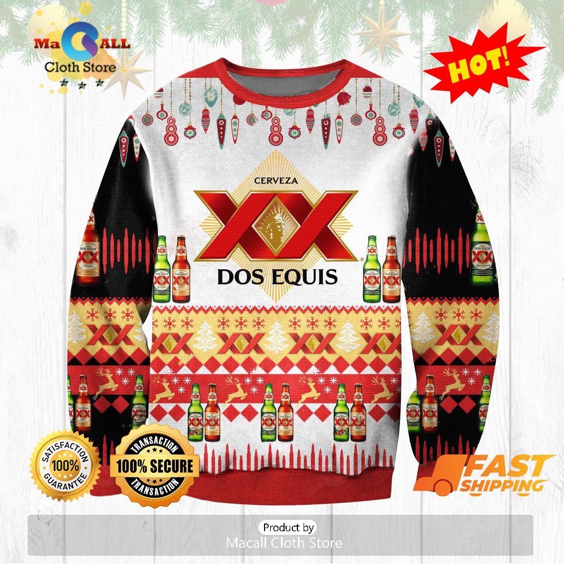 HOT TREND XX Dos Equis Ugly Christmas Sweater, Gifts For Xmas Day HOT TREND XX Dos Equis Ugly Christmas Sweater, Gifts For Xmas Day