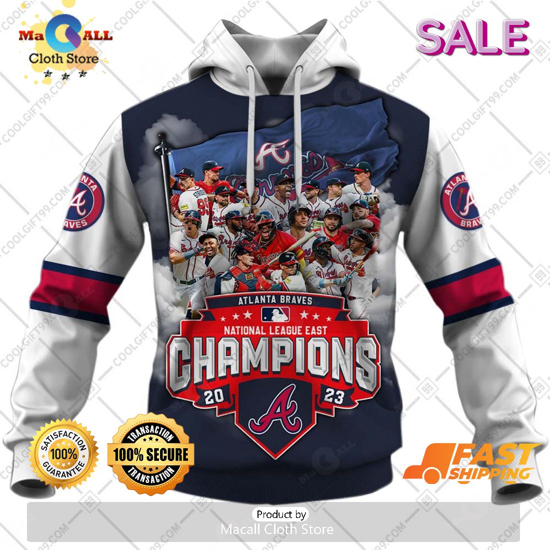 [SALE] MLB Atlanta Braves National League East Champions 2023 V2 Hoodie Sweatshirt 3D