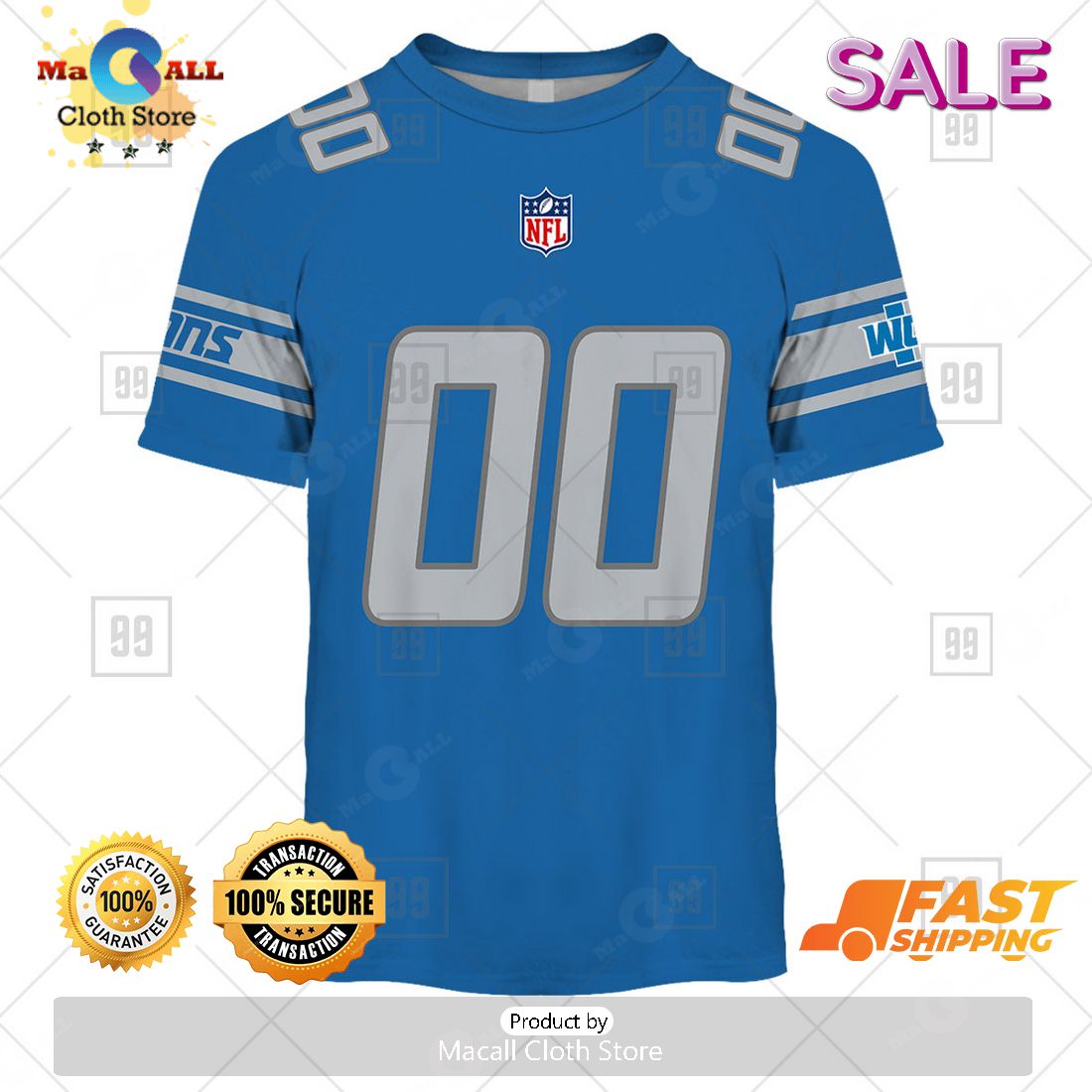 SALE] Personalized NFL Detroit Lions Road Jersey Hoodie Sweatshirt 3D  LIMITED EDITION - Macall Cloth Store - Destination for fashionistas