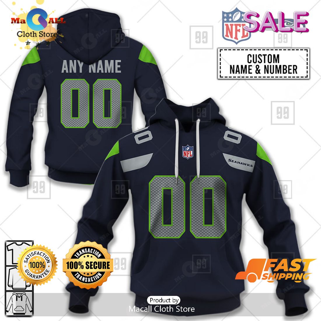 SALE Personalized NFL Seattle Seahawks - Honor Veterans And Their Families Hoodie  Sweatshirt 3D - Macall Cloth Store - Destination for fashionistas