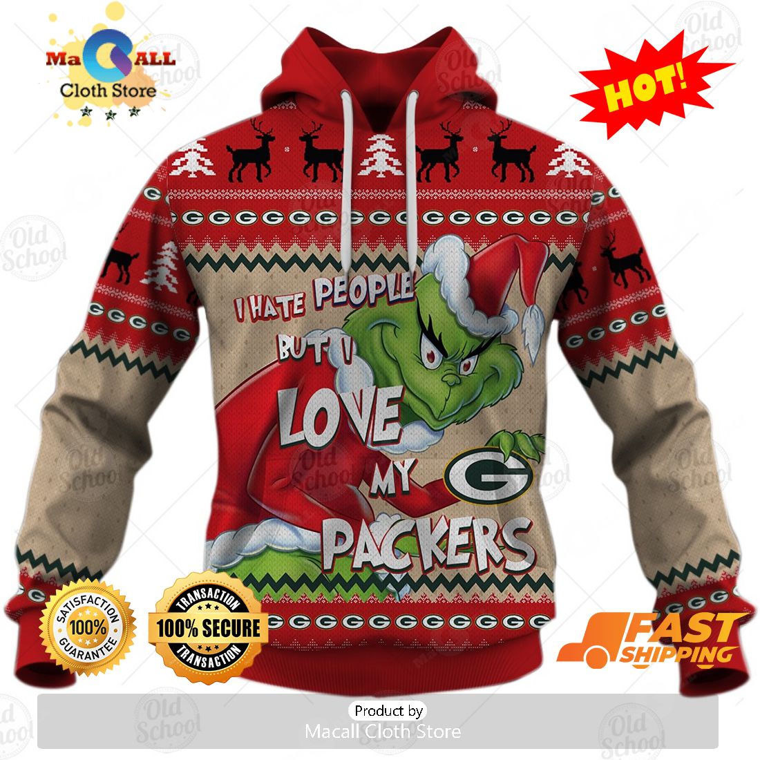 HOT NFL Green Bay Packers x Grinch Christmas Ugly Sweater Style