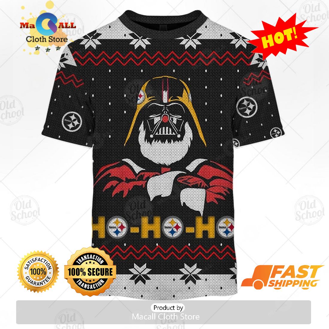 HOT NFL Pittsburgh Steelers x Santa Darth Vader Christmas Ugly Sweater 3D Print HOT NFL Pittsburgh Steelers x Santa Darth Vader Christmas Ugly Sweater 3D Print