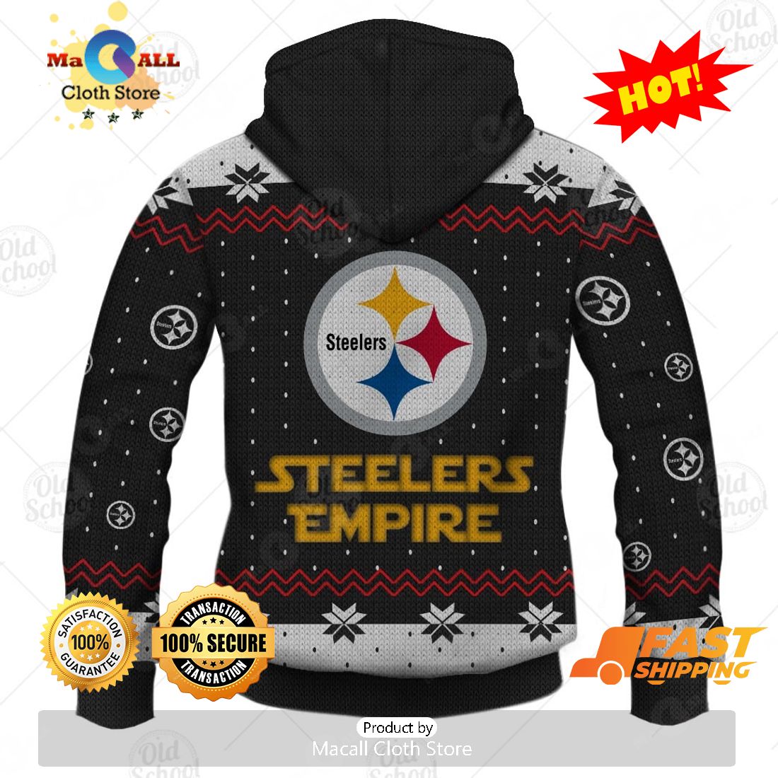 HOT NFL Pittsburgh Steelers x Santa Darth Vader Christmas Ugly Sweater 3D Print HOT NFL Pittsburgh Steelers x Santa Darth Vader Christmas Ugly Sweater 3D Print