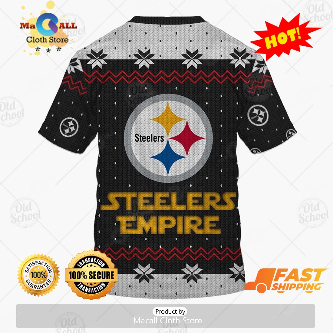 HOT NFL Pittsburgh Steelers x Santa Darth Vader Christmas Ugly Sweater 3D Print HOT NFL Pittsburgh Steelers x Santa Darth Vader Christmas Ugly Sweater 3D Print