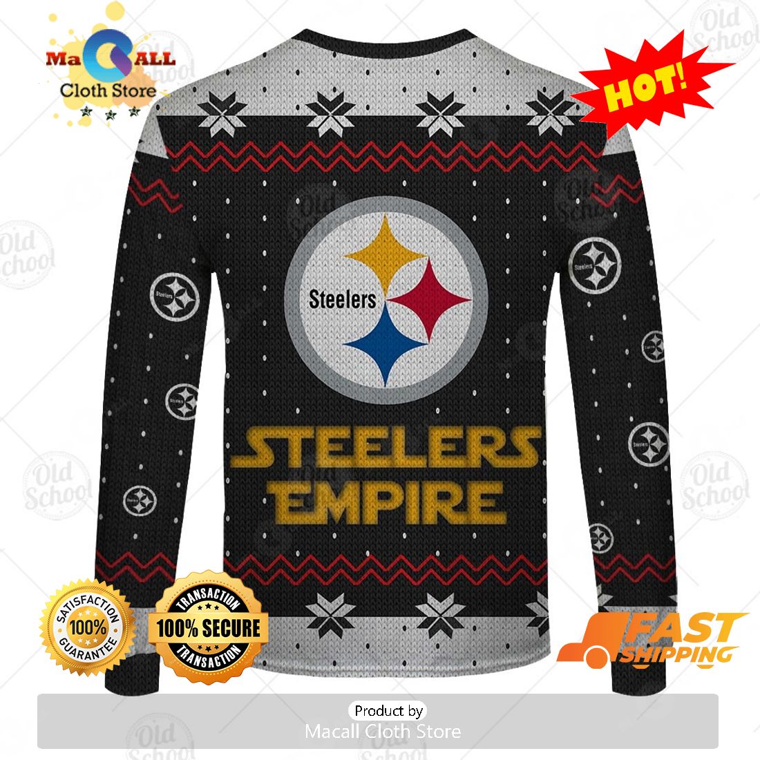 HOT NFL Pittsburgh Steelers x Santa Darth Vader Christmas Ugly Sweater 3D Print HOT NFL Pittsburgh Steelers x Santa Darth Vader Christmas Ugly Sweater 3D Print