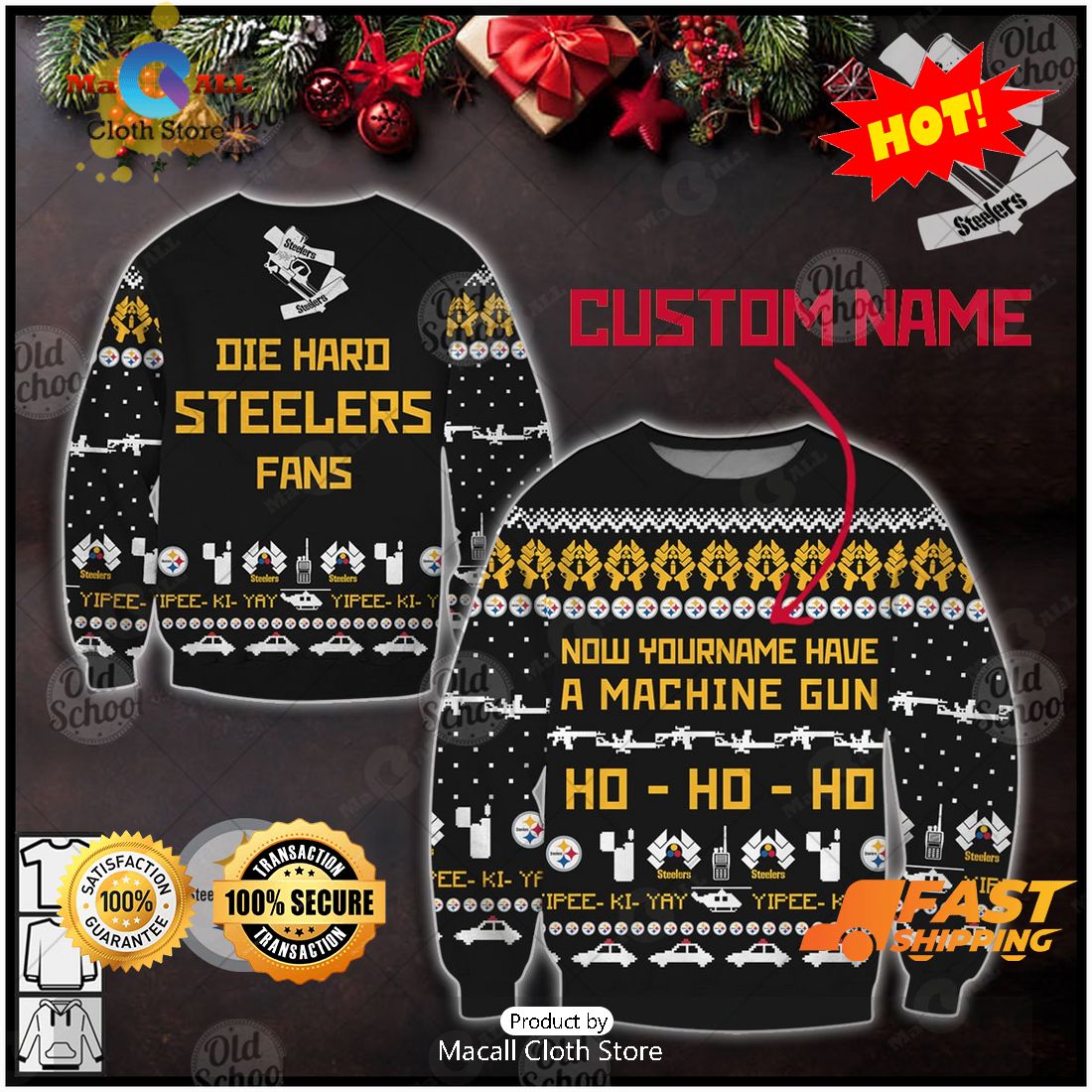 HOT Personalize NFL Pittsburgh Steelers Die Hard Fan Now Christmas Ugly Sweater HOT Personalize NFL Pittsburgh Steelers Die Hard Fan Now Christmas Ugly Sweater