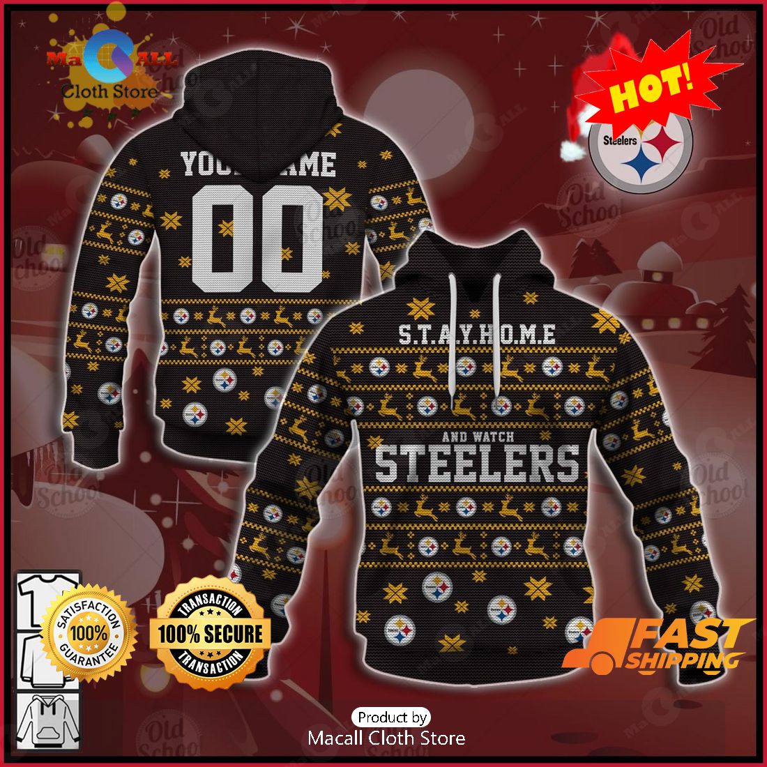 HOT Personalize NFL Pittsburgh Steelers Ugly Christmas Sweater Style 2023 HOT Personalize NFL Pittsburgh Steelers Ugly Christmas Sweater Style 2023