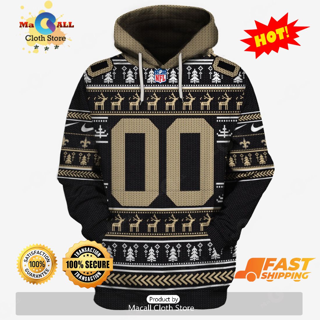 HOT Personalized Ugly Sweater New Orleans Saints Limited Edition 3D All Over Printed