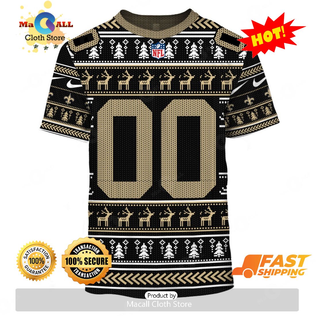 HOT Personalized Ugly Sweater New Orleans Saints Limited Edition 3D All Over Printed