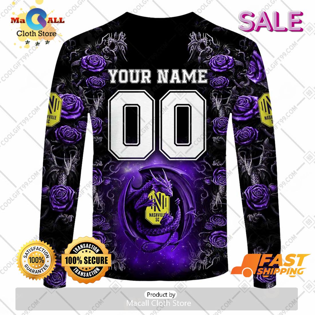 SALE Personalized MLS Nashville SC Roses Dragon Couple Hoodie Sweatshirt 3D SALE Personalized MLS Nashville SC Roses Dragon Couple Hoodie Sweatshirt 3D