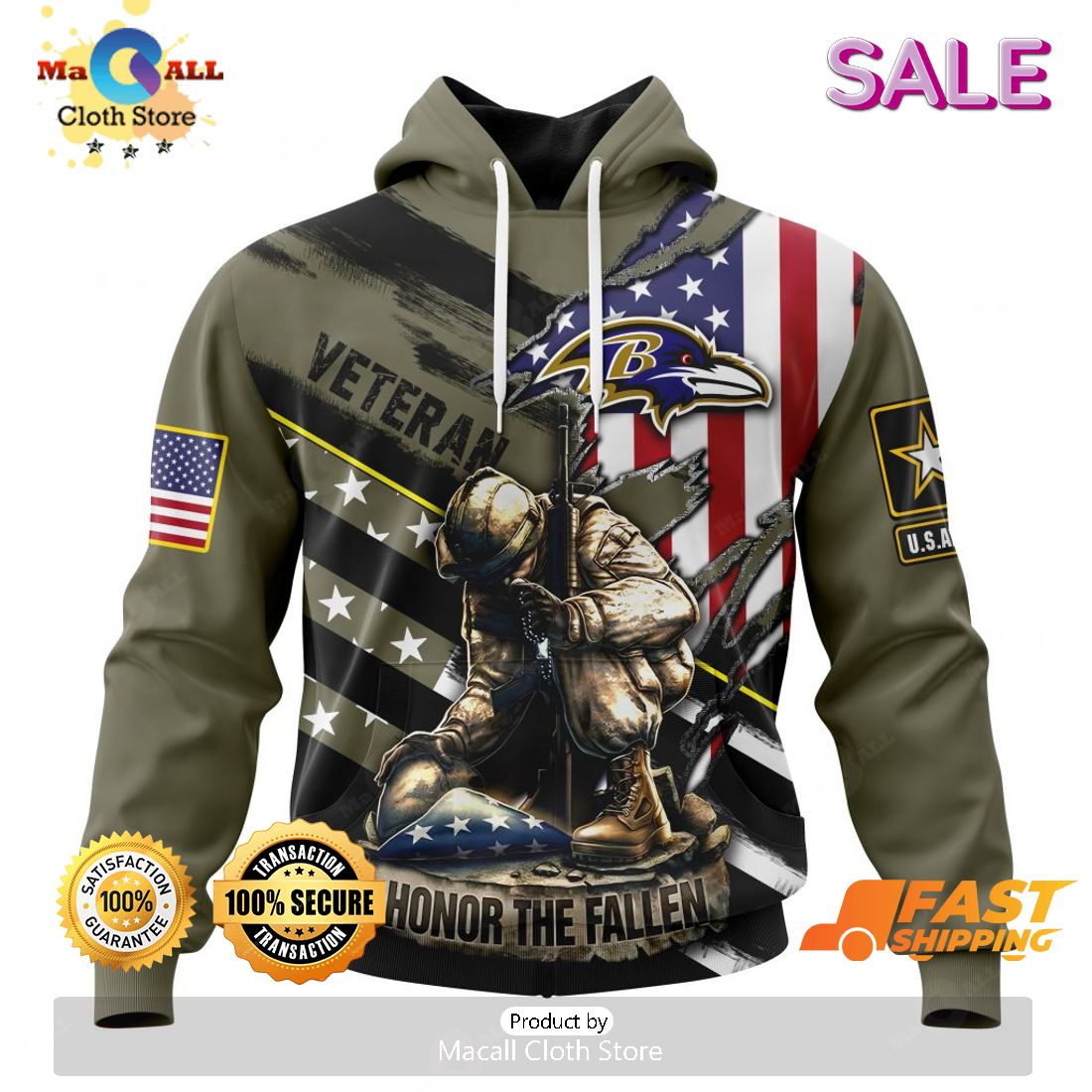 BEST NFL New York Giants Salute To Service - Honor Veterans And Their  Families 3D Hoodie