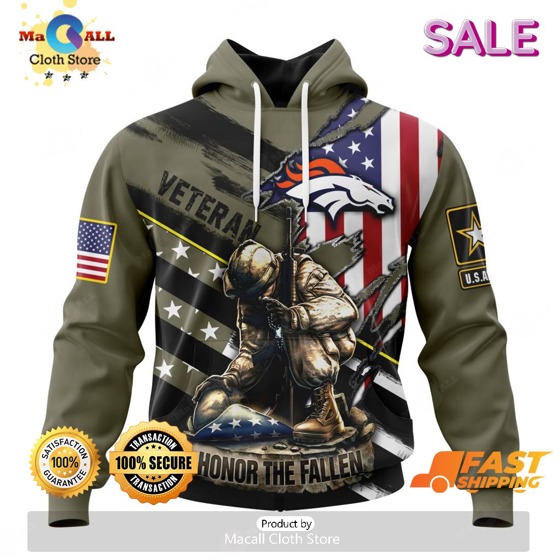 Personalized NFL Denver Broncos Salute To Service Honor Veterans And Their  Families Hoodie - Torunstyle