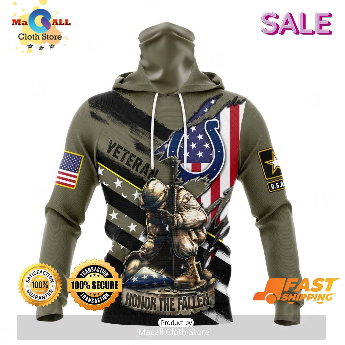 BEST NFL Indianapolis Colts Salute To Service - Honor Veterans And Their  Families 3D Hoodie