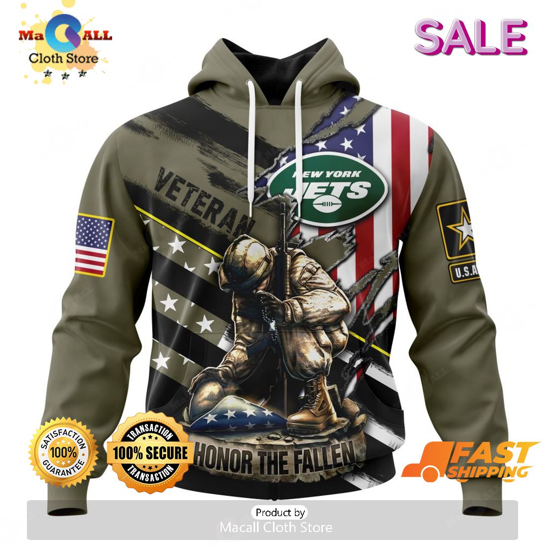 BEST NFL New York Jets Salute To Service - Honor Veterans And Their  Families 3D Hoodie