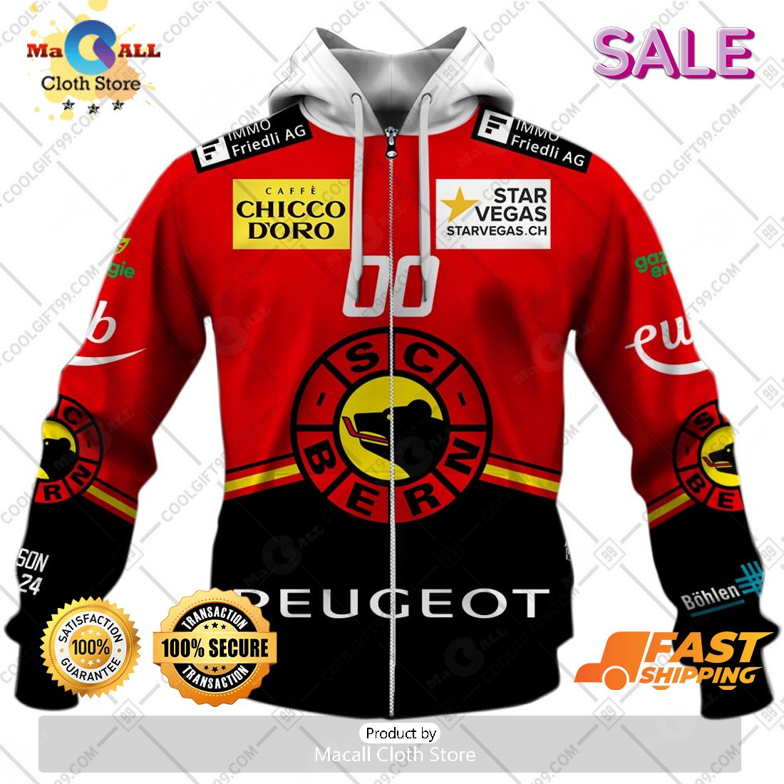 SALE Personalized NL Hockey SC Bern Home jersey Style Hoodie Sweatshirt 3D SALE Personalized NL Hockey SC Bern Home jersey Style Hoodie Sweatshirt 3D