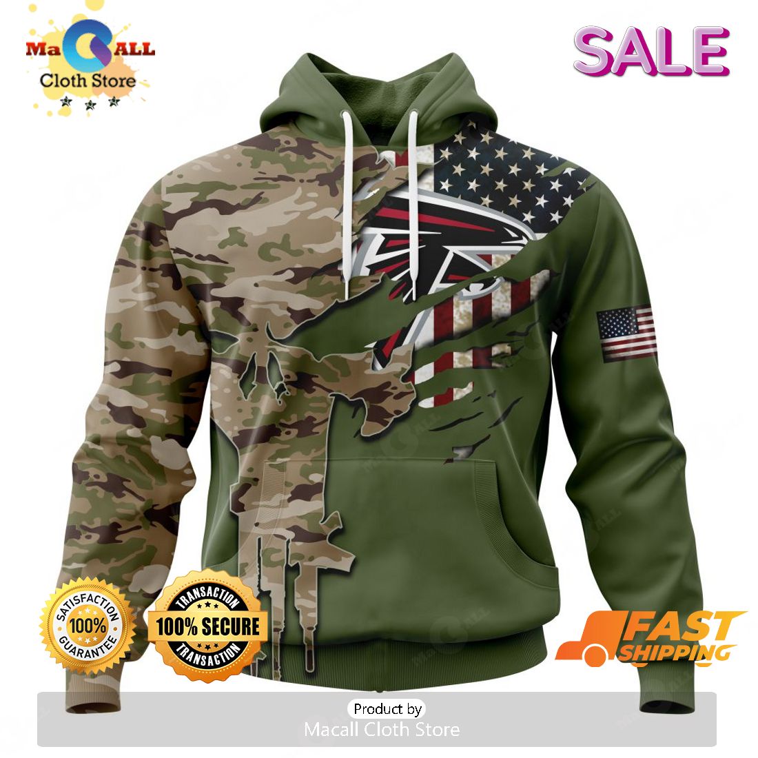 NFL Atlanta Falcons Hoodie 3D Gifts For Veterans Day