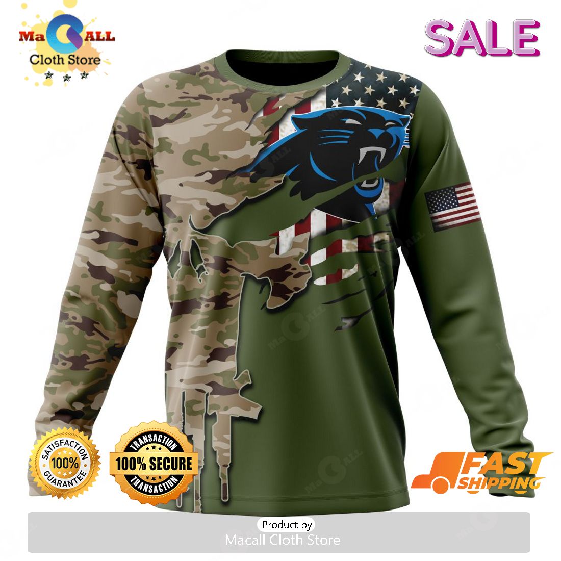 NFL Carolina Panthers Special Camo Fishing Hoodie Sweatshirt 3D Custom  Number And Name - Freedomdesign