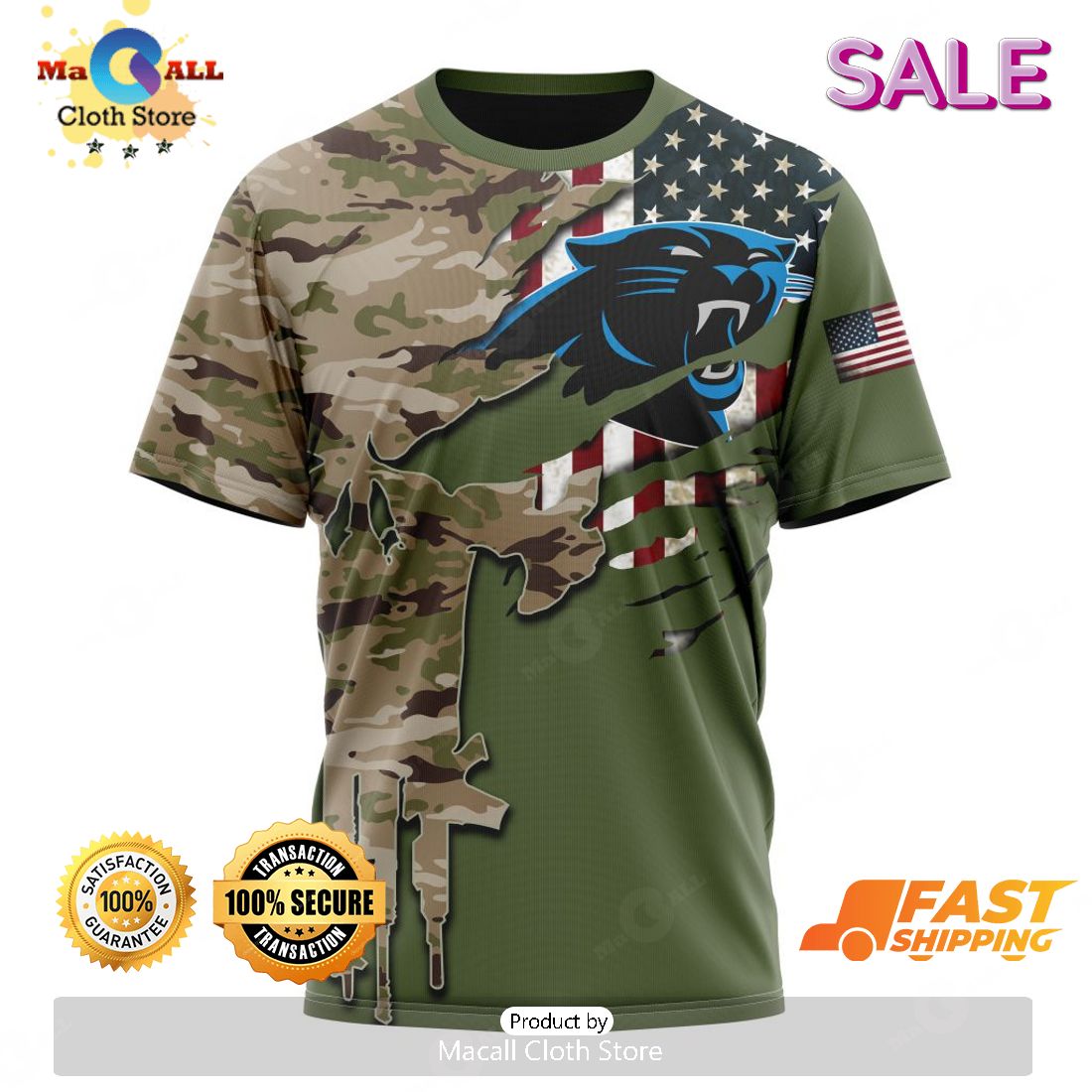 BEST NFL Carolina Panthers Salute To Service - Honor Veterans And Their  Families 3D Hoodie