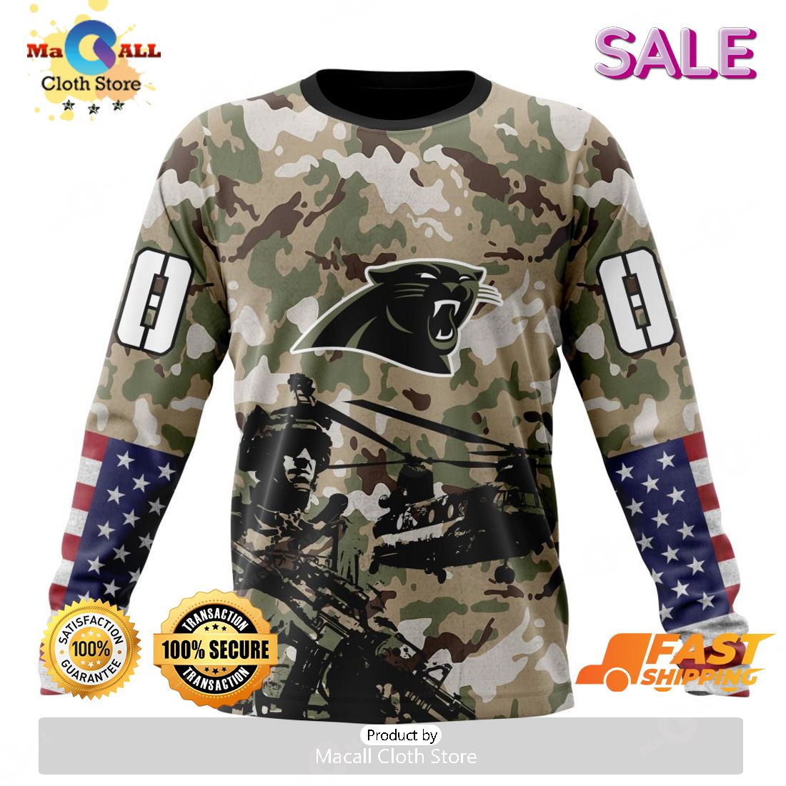 Personalized NFL Carolina Panthers Special Salute To Service Design Hoodie  - Torunstyle