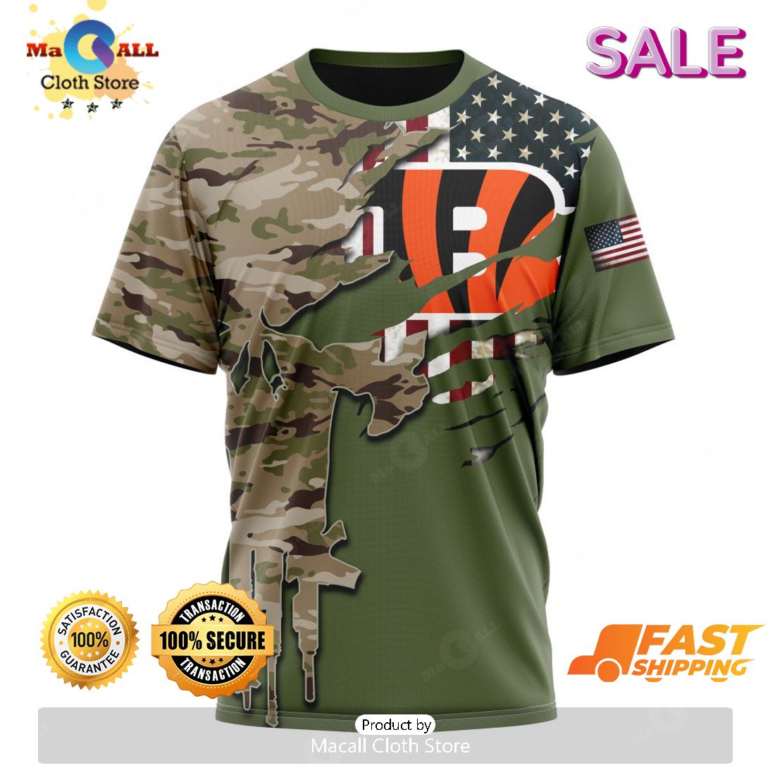 SALE Personalized NFL Cincinnati Bengals Special Camo Design For Veterans Day Hoodie Sweatshirt 3D SALE Personalized NFL Cincinnati Bengals Special Camo Design For Veterans Day Hoodie Sweatshirt 3D
