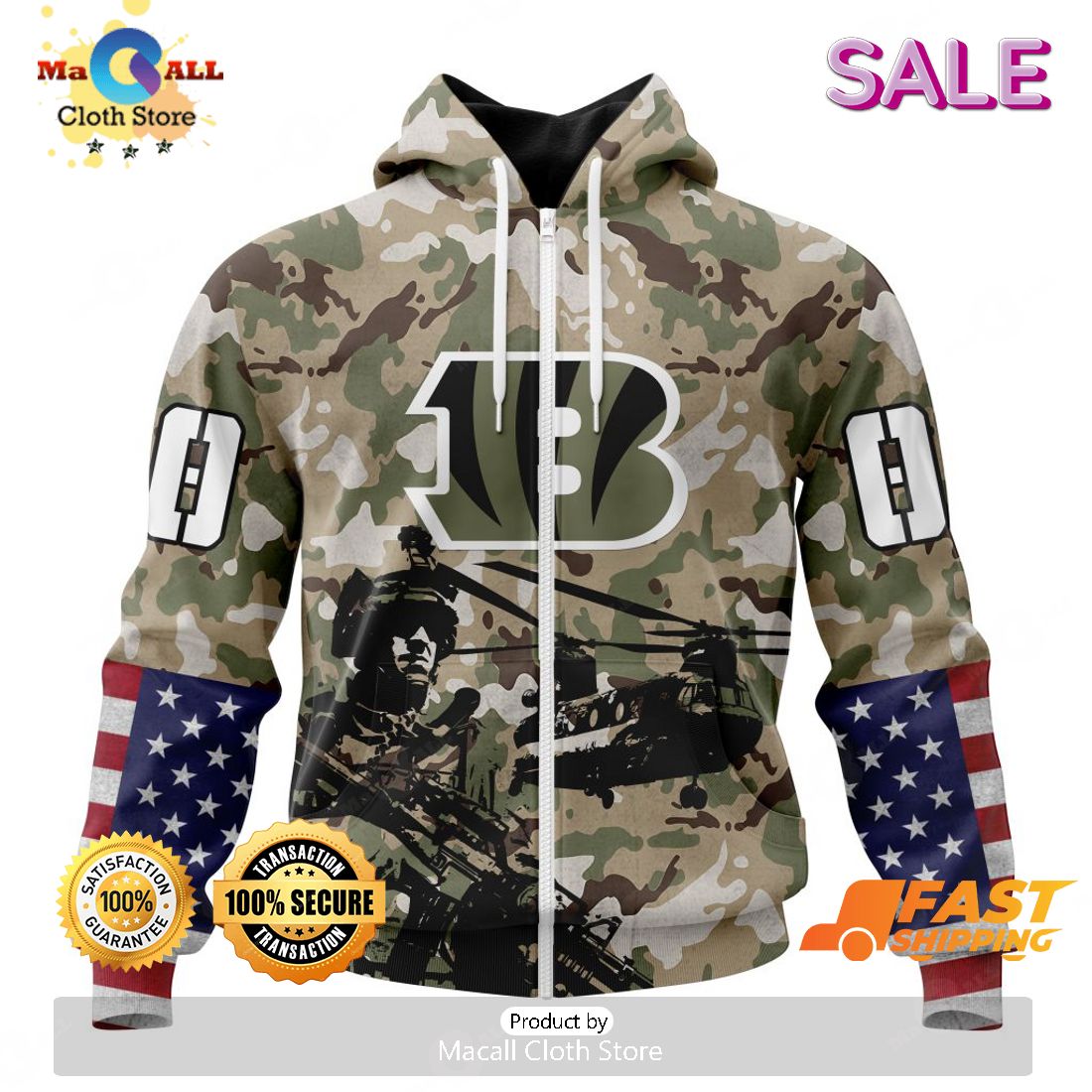 SALE Personalized NFL Cincinnati Bengals Special Salute To Service Design Hoodie Sweatshirt 3D