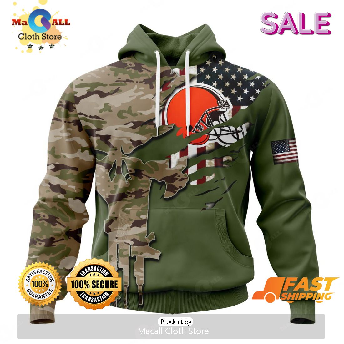 Shop Browns Veterans Day Hoodie