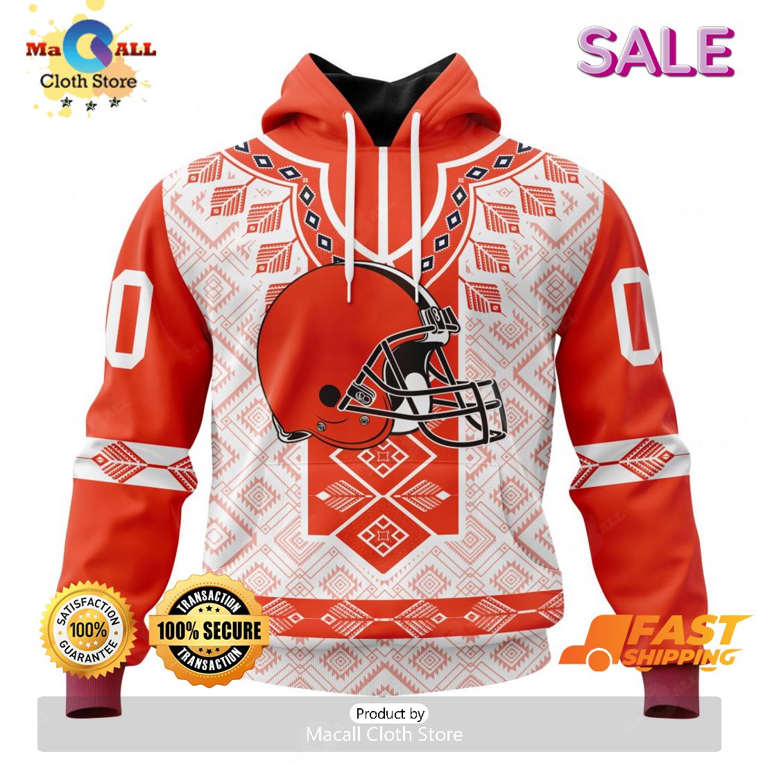 SALE Personalized NFL Cleveland Browns Special Native Design Hoodie Sweatshirt 3D SALE Personalized NFL Cleveland Browns Special Native Design Hoodie Sweatshirt 3D
