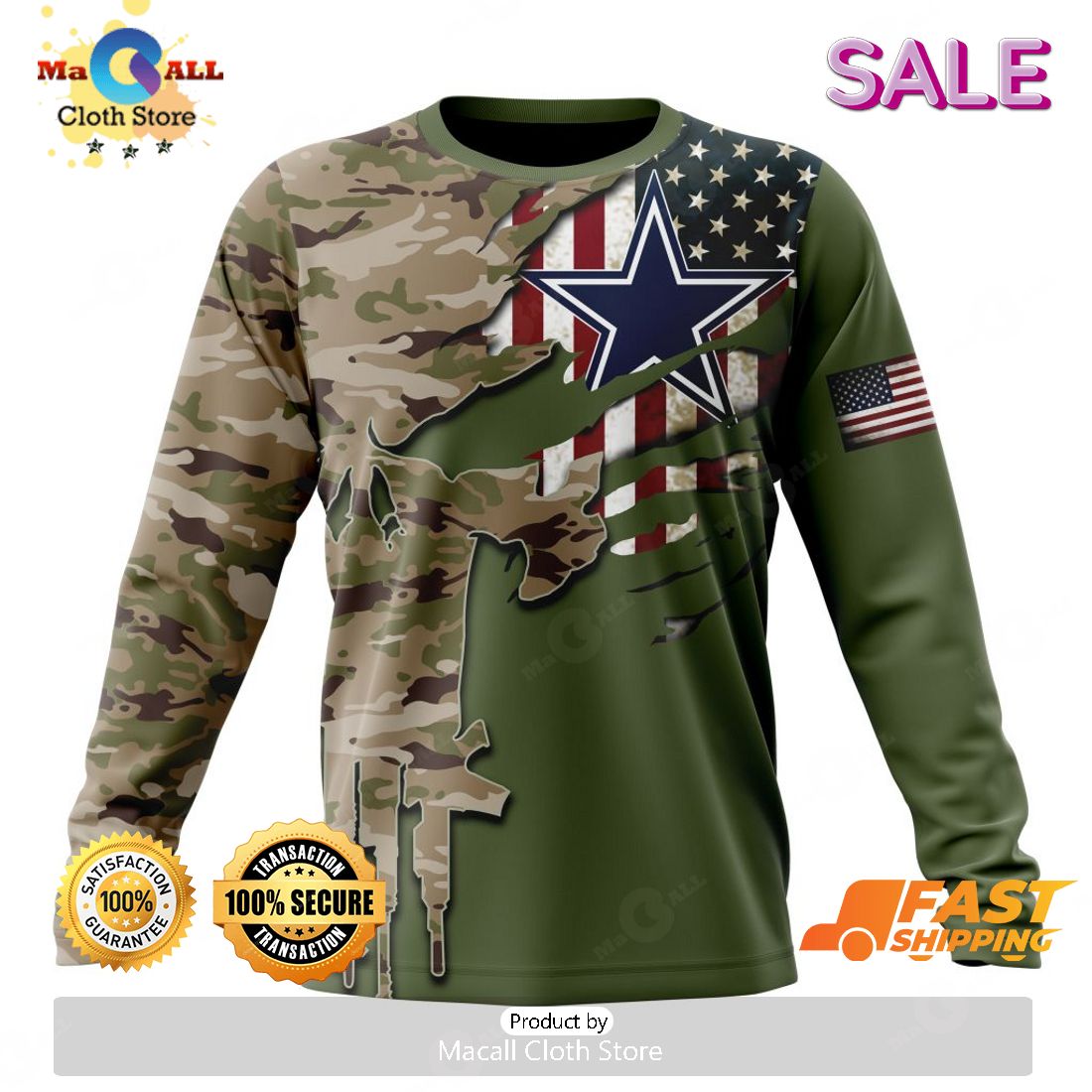 SALE Personalized NFL Dallas Cowboys Special Camo Design For