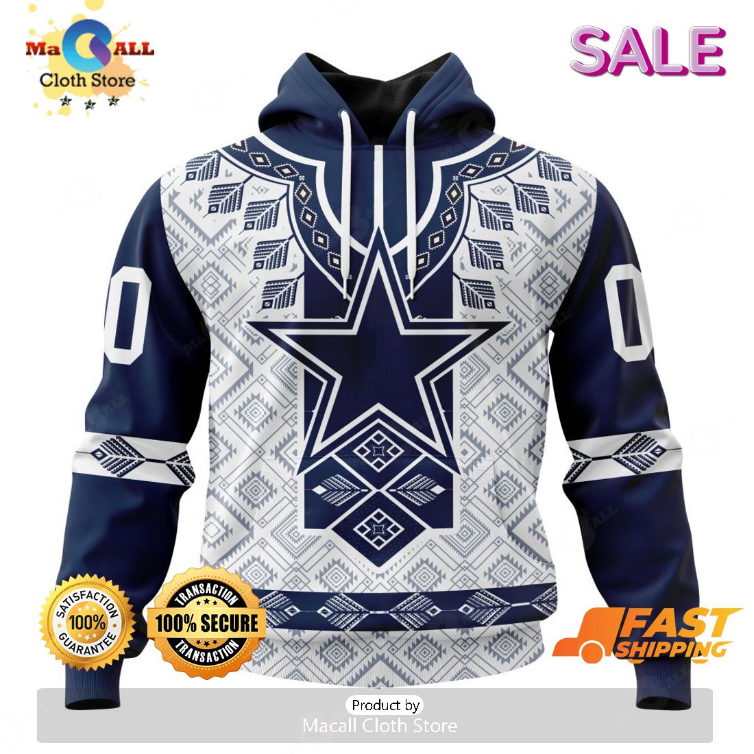 SALE Personalized NFL Dallas Cowboys Special Native Design Hoodie Sweatshirt 3D