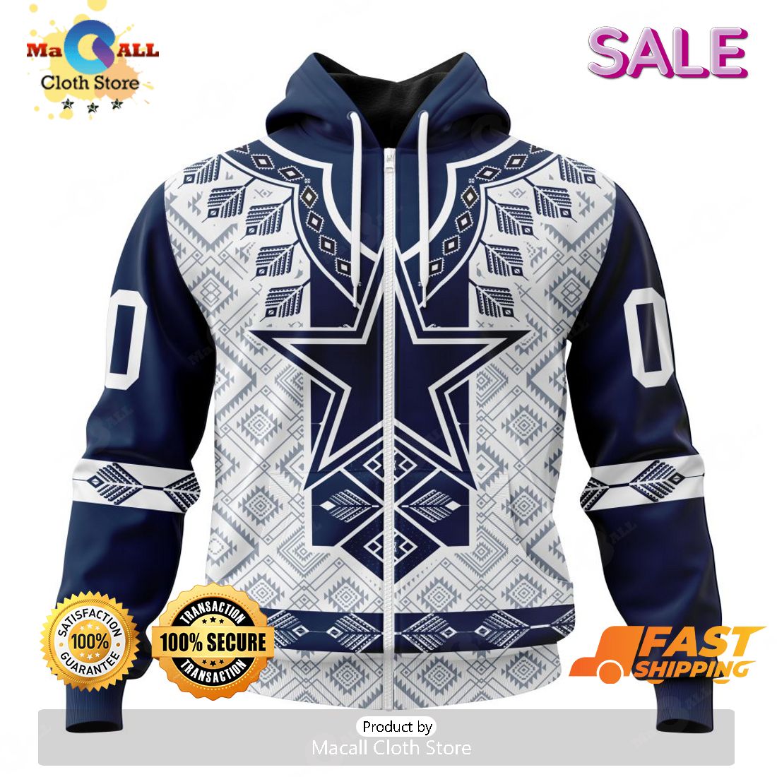SALE Personalized NFL Dallas Cowboys Special Native Design Hoodie Sweatshirt 3D