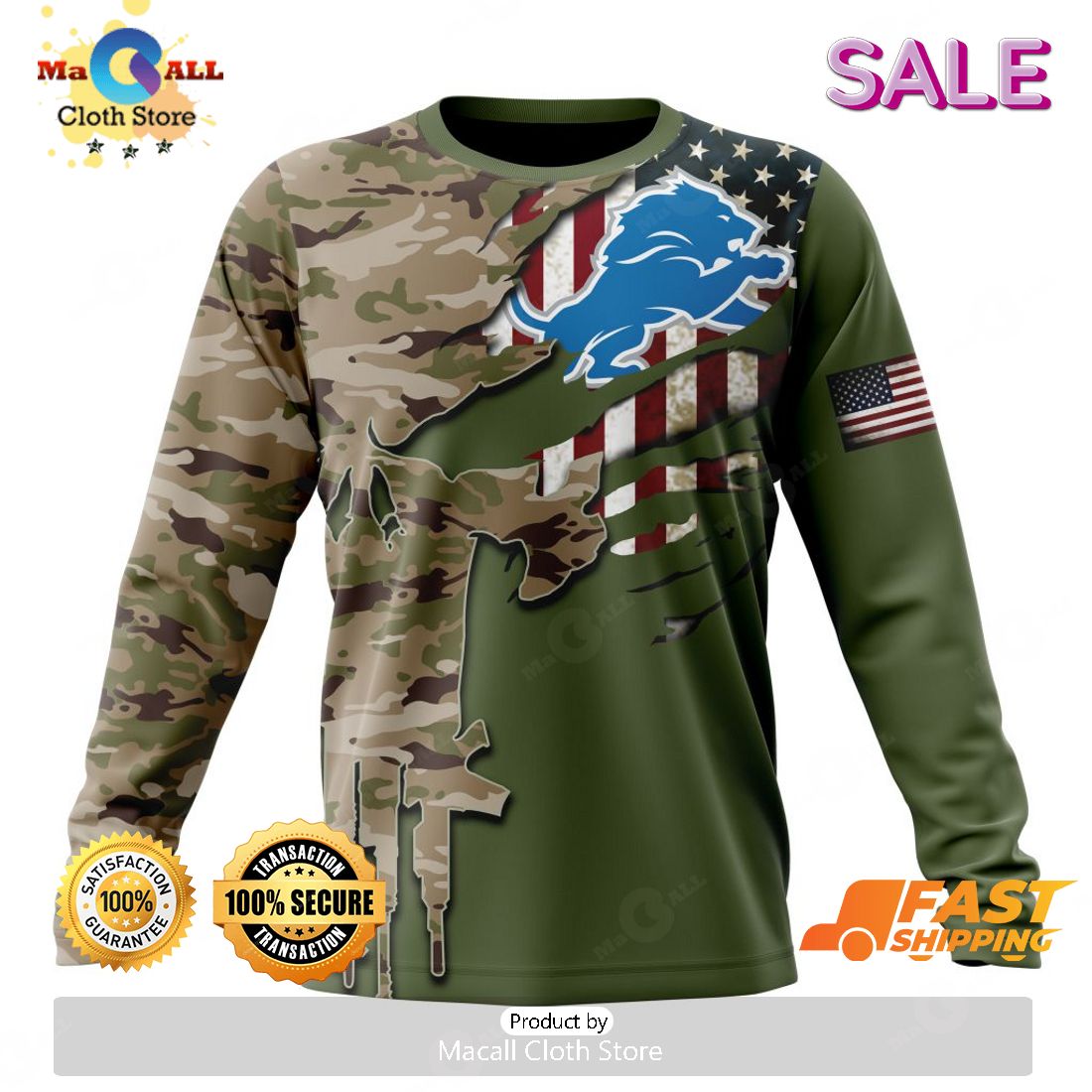 SALE Personalized NFL Detroit Lions Special Camo Design For Veterans Day  Hoodie Sweatshirt 3D - Macall Cloth Store - Destination for fashionistas