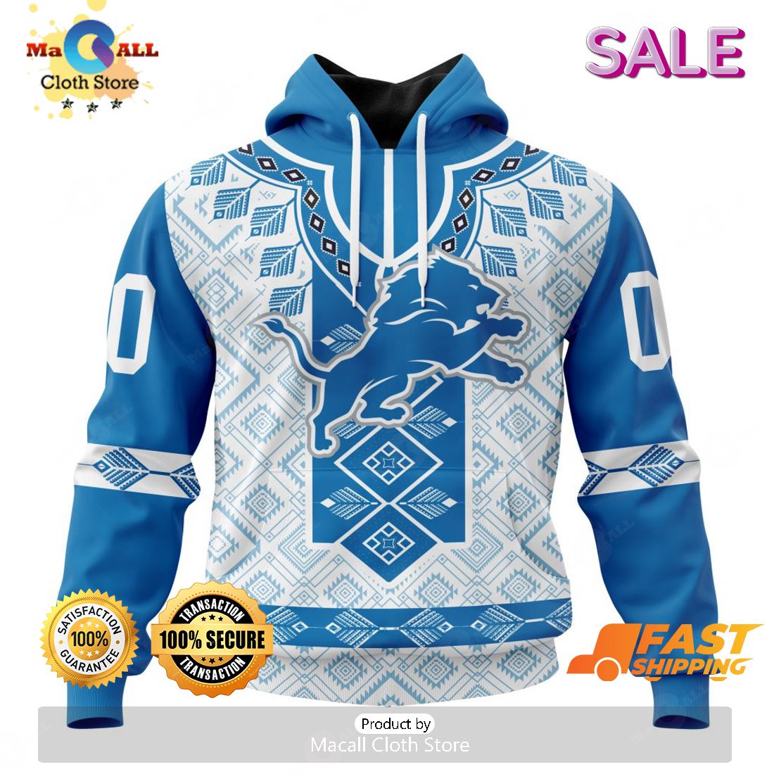 Detroit Lions NFL Personalized Your Name Fishing Camo Hoodie 3D All Over  Print