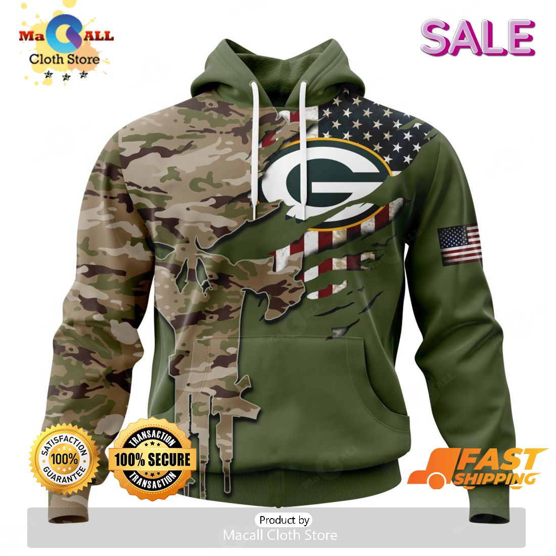 green bay packers veterans day hoodie