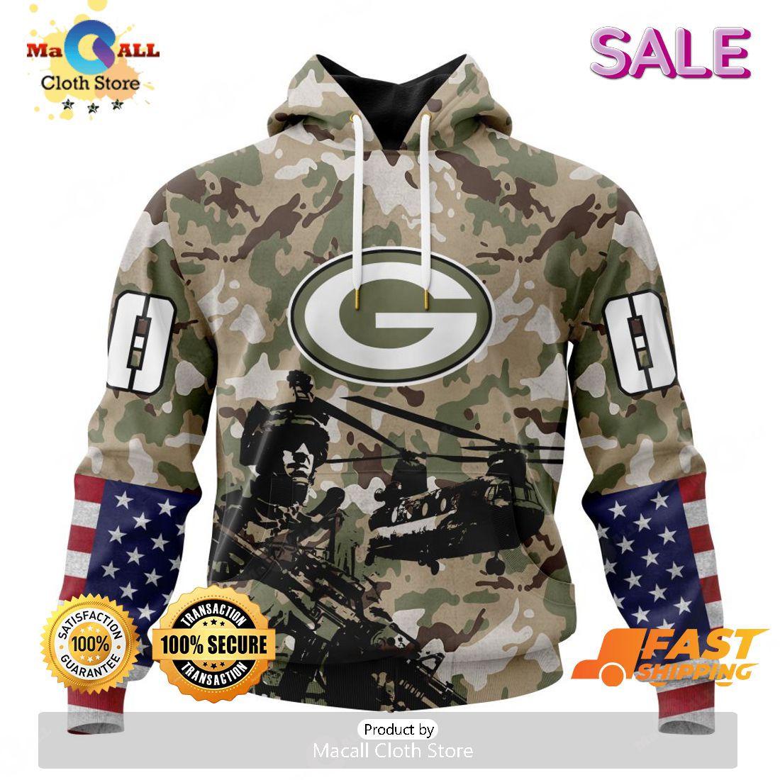 BEST NFL Green Bay Packers Salute To Service - Honor Veterans And Their  Families 3D Hoodie