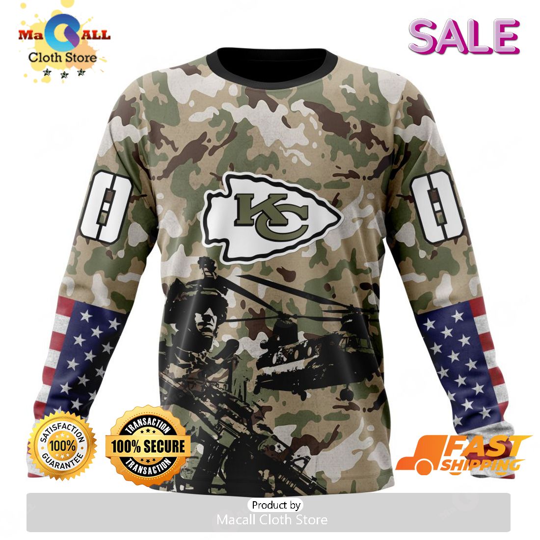 Personalized NFL Kansas City Chiefs Special Salute To Service Design Hoodie  - Torunstyle