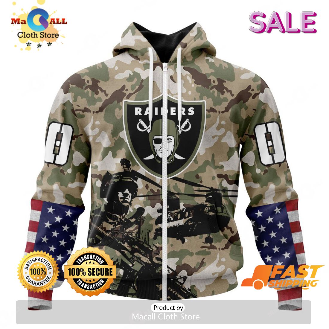 SALE Personalized NFL Las Vegas Raiders Special Salute To Service Design Hoodie Sweatshirt 3D