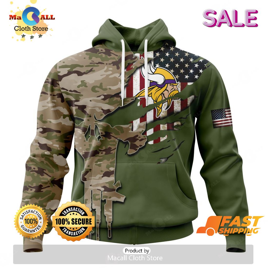 SALE Personalized NFL Minnesota Vikings Special Camo Design For Veterans Day Hoodie Sweatshirt 3D SALE Personalized NFL Minnesota Vikings Special Camo Design For Veterans Day Hoodie Sweatshirt 3D