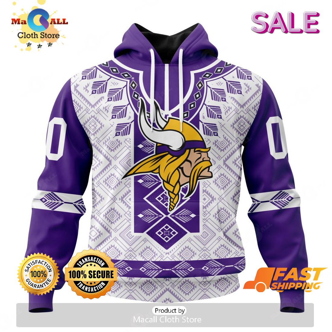 SALE Personalized NFL Minnesota Vikings Special Native Design Hoodie Sweatshirt 3D