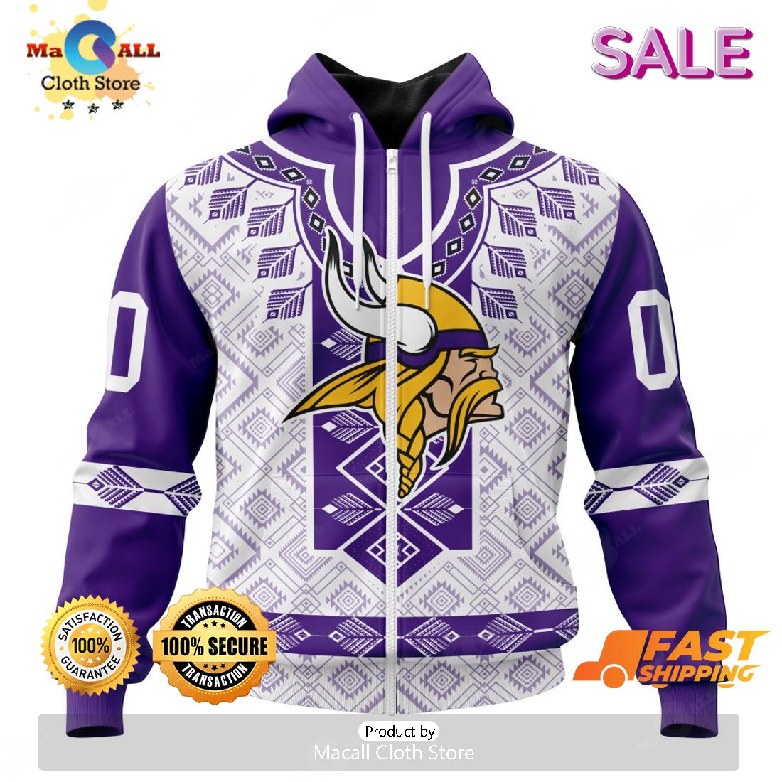 SALE Personalized NFL Minnesota Vikings Special Native Design Hoodie Sweatshirt 3D