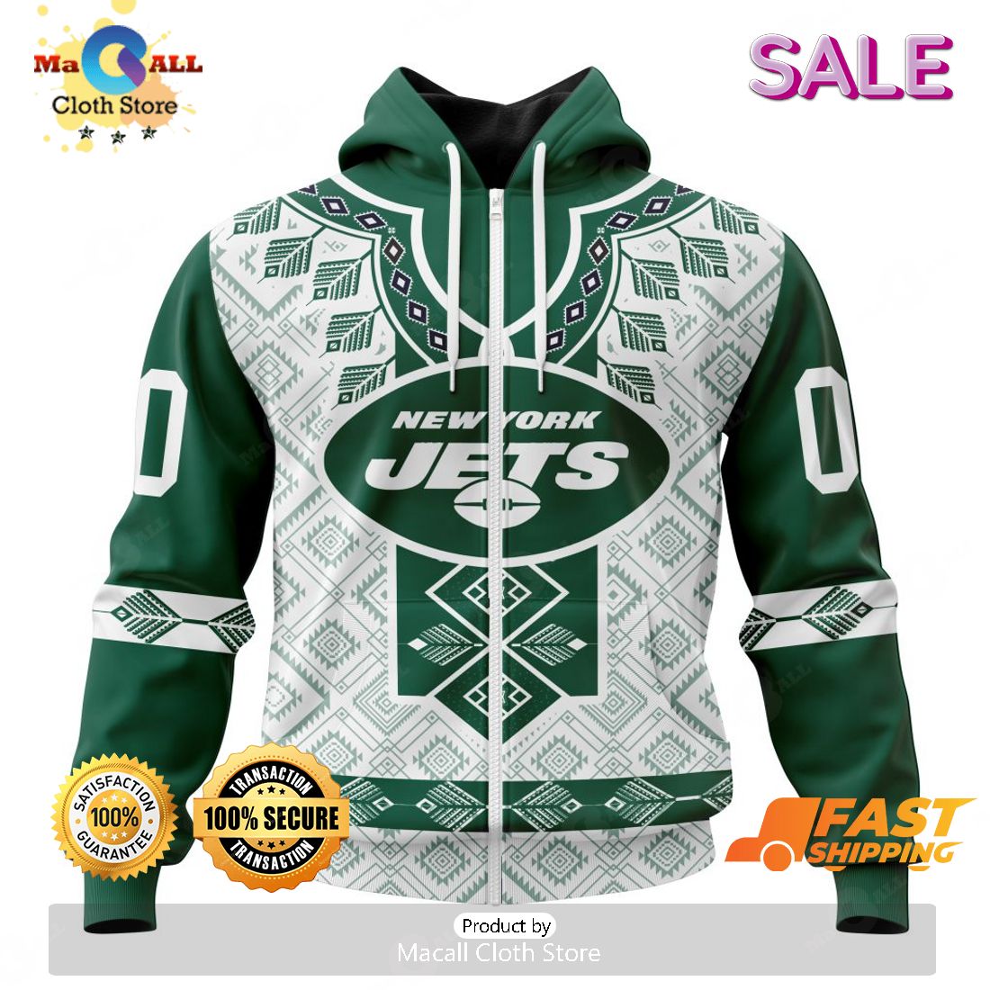 SALE Personalized NFL New York Jets Special Native Design Hoodie Sweatshirt 3D