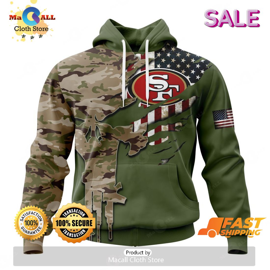 San Francisco 49ers NFL Special Camo Hunting Personalized Hoodie T