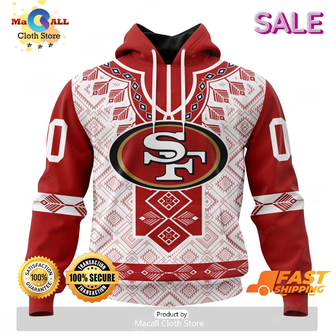 SALE Personalized NFL San Francisco 49ers Special Native Design Hoodie Sweatshirt 3D SALE Personalized NFL San Francisco 49ers Special Native Design Hoodie Sweatshirt 3D