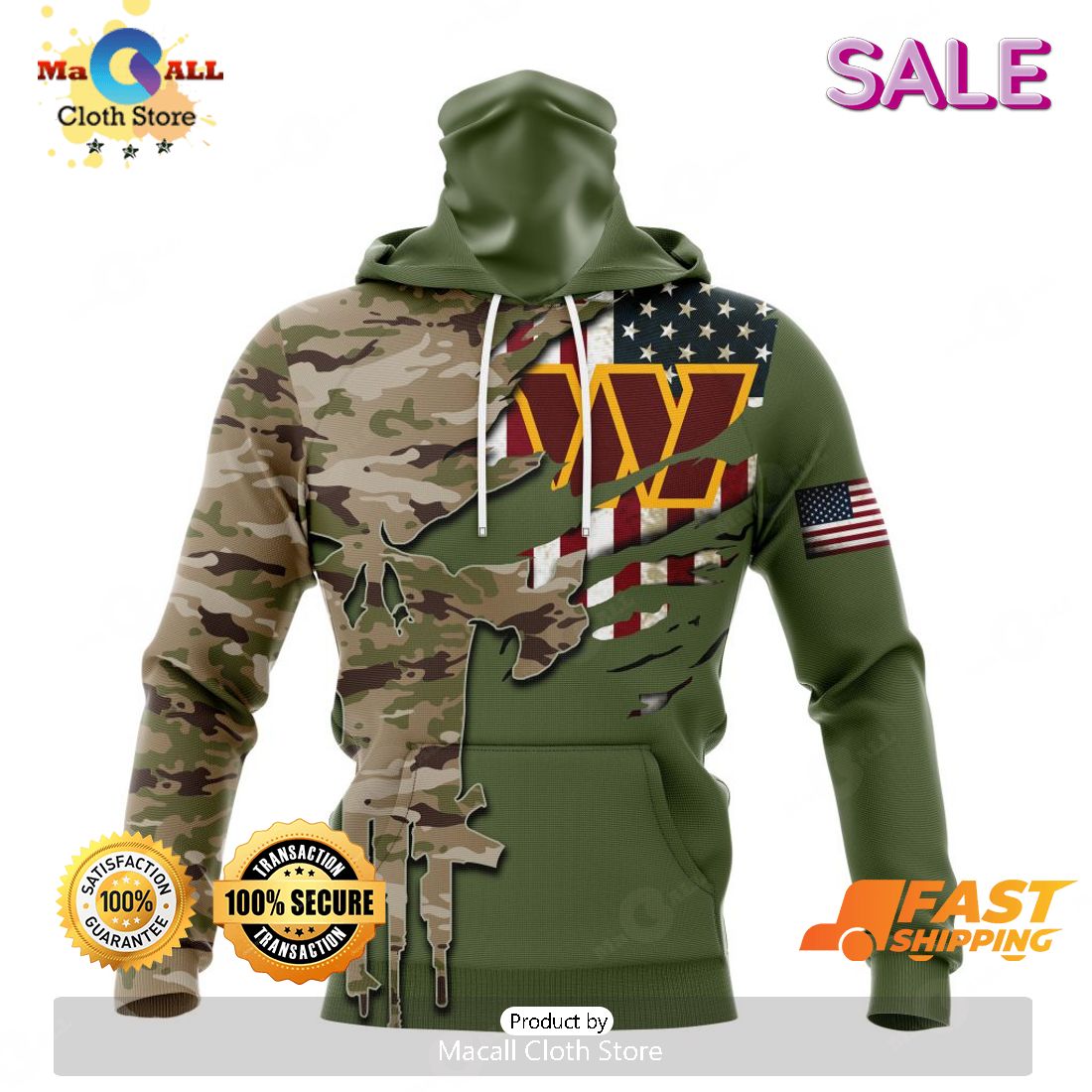 NFL Washington Commanders Special Camo Fishing Hoodie Sweatshirt 3D Custom  Number And Name - Freedomdesign